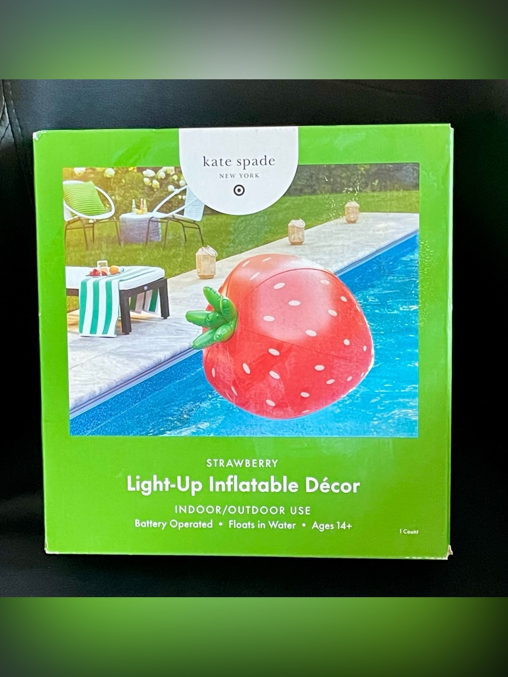 Kate Spade New York Target X Light Up Strawberry Inflatable Pool Décor -